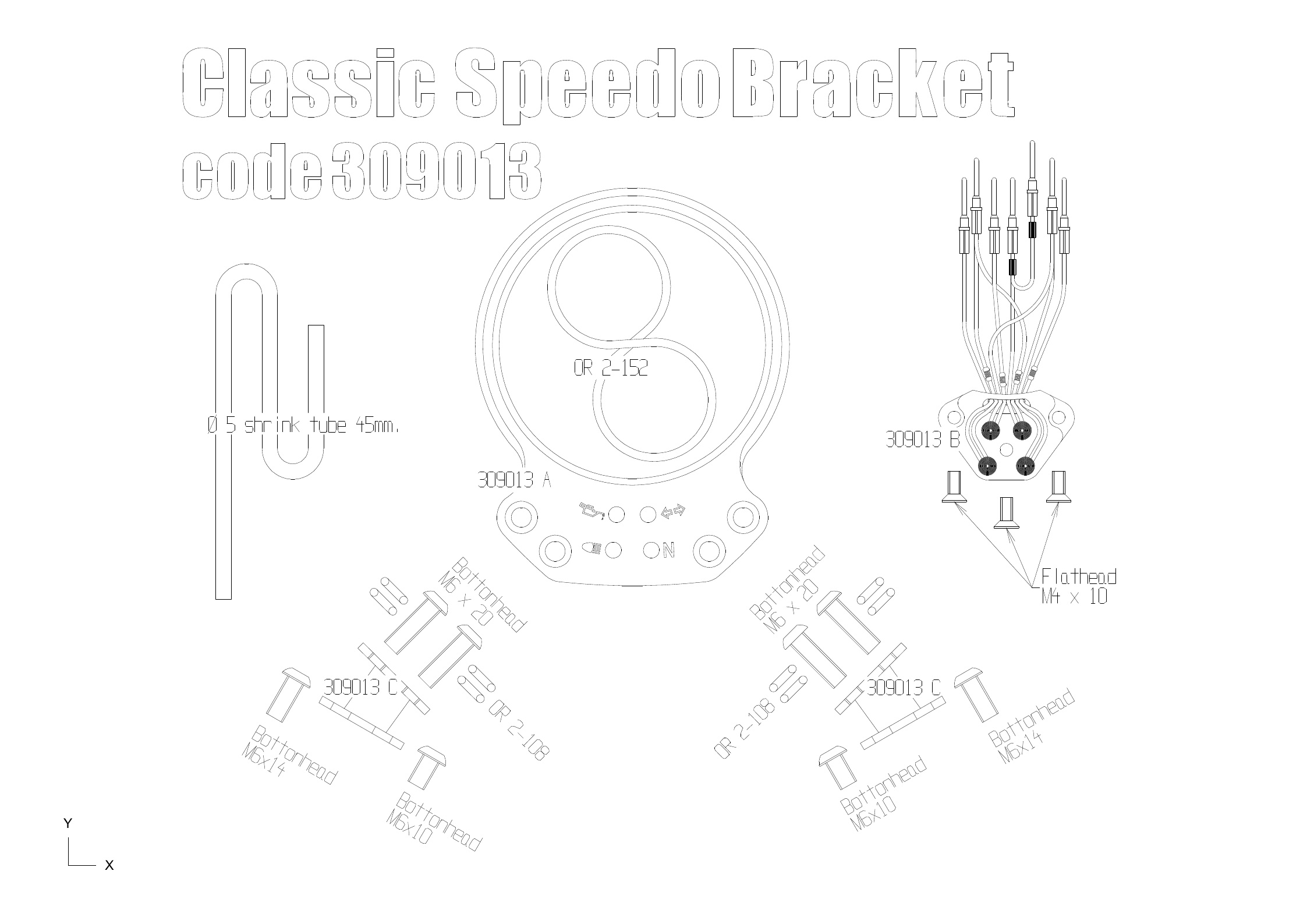 Dash board (Cafè Racer) for Triumph Classic (Black)Code