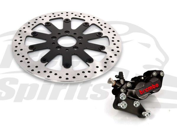 Harley Davidson Softail 2015 up - Bolt-in kit with 4p. (Black) caliper & rotor 320 mm