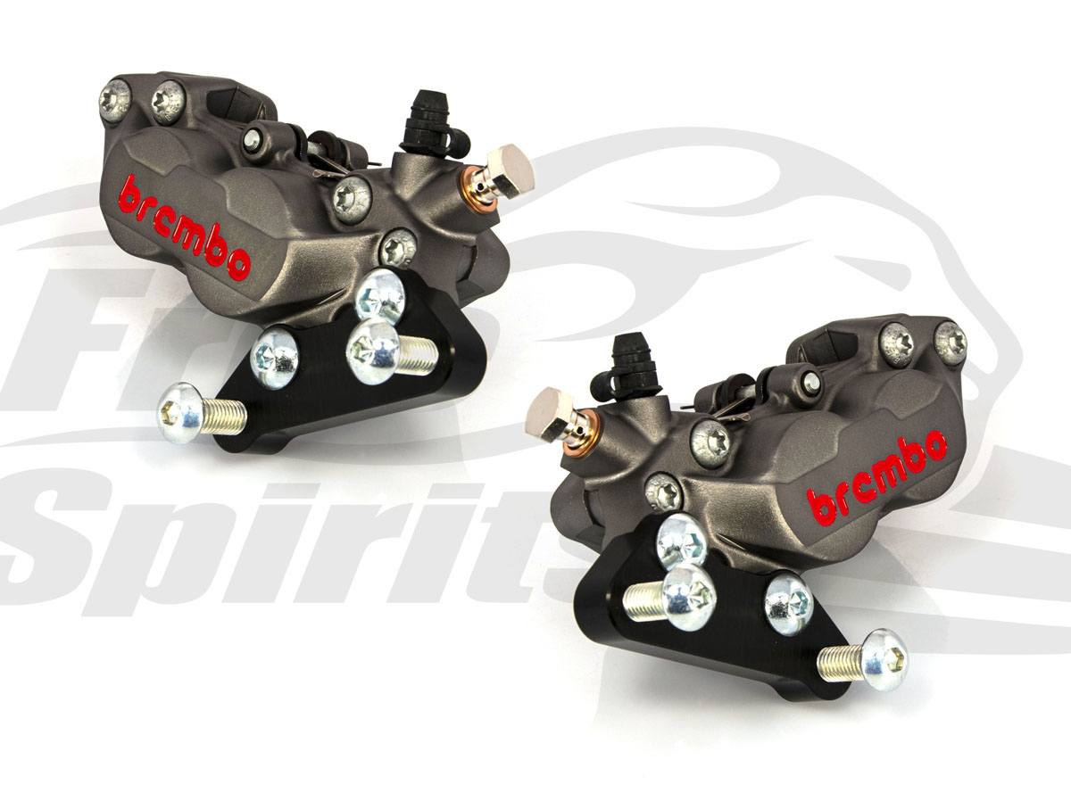 Front Brake Calipers 4 Pot Kit For Harley Davidson 2006 Up With Dual 